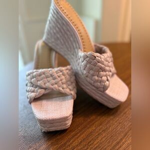 ANTONIO MELANI NEW Lavender Platform Shoes with‎ Braided Design